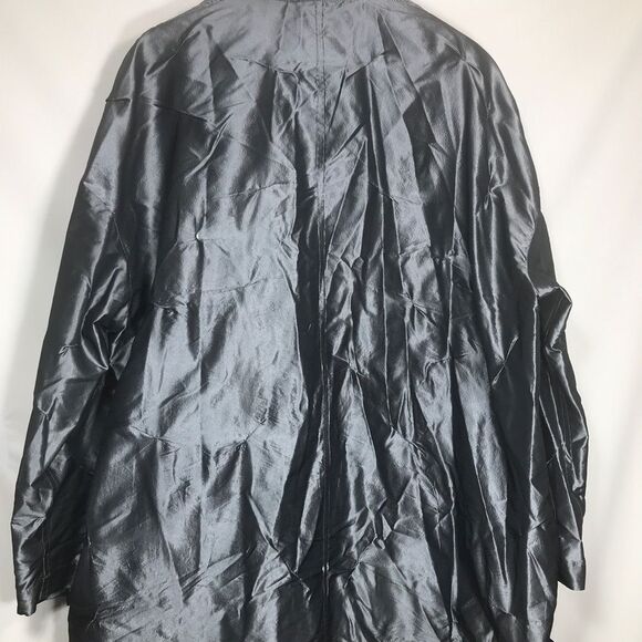 ULI SCHNEIDER Women Blazer Jacket Size 10 Silver 100% Silk - Picture 9 of 9